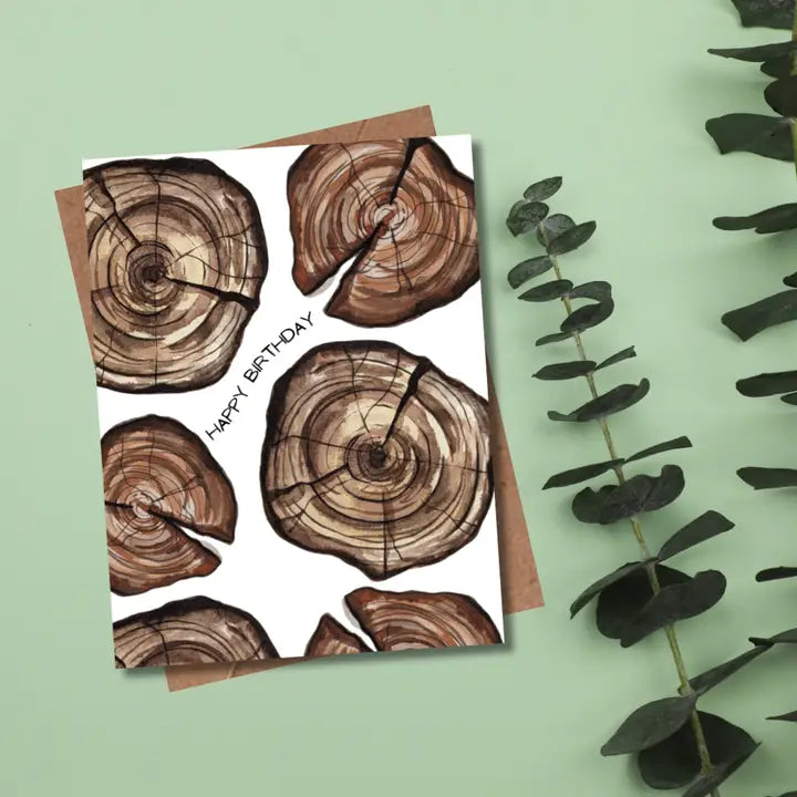 Tree Trunk Birthday Card