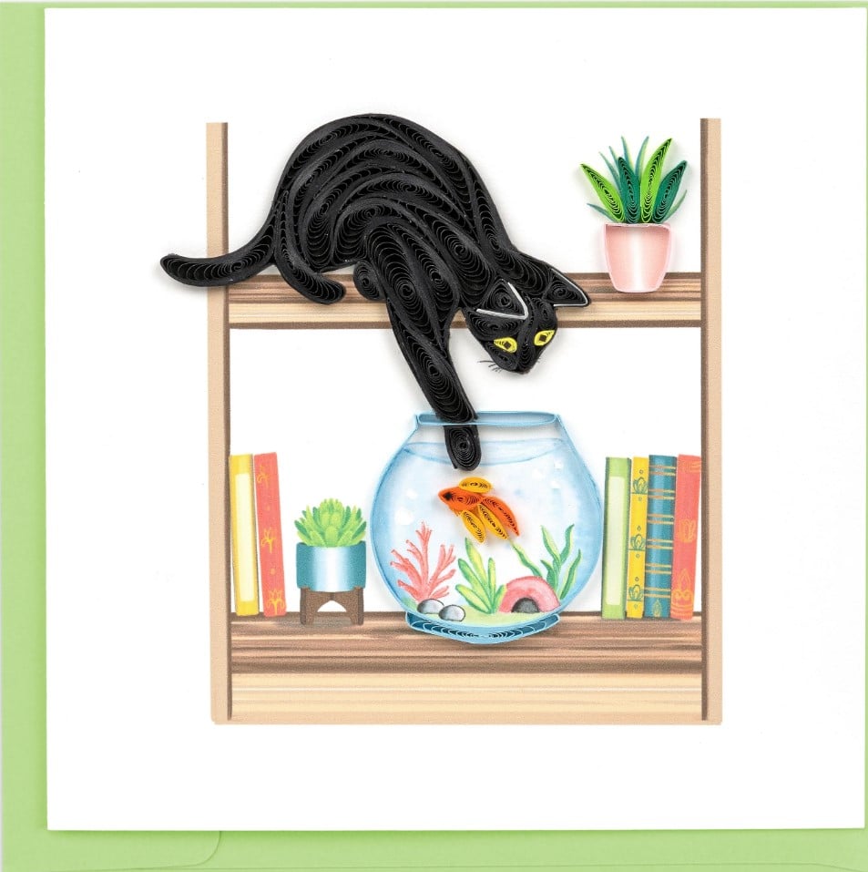 Mischievous Cat Quilling Card