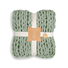 Load image into Gallery viewer, Chunky Knit Throw Blanket - Eucalyptus
