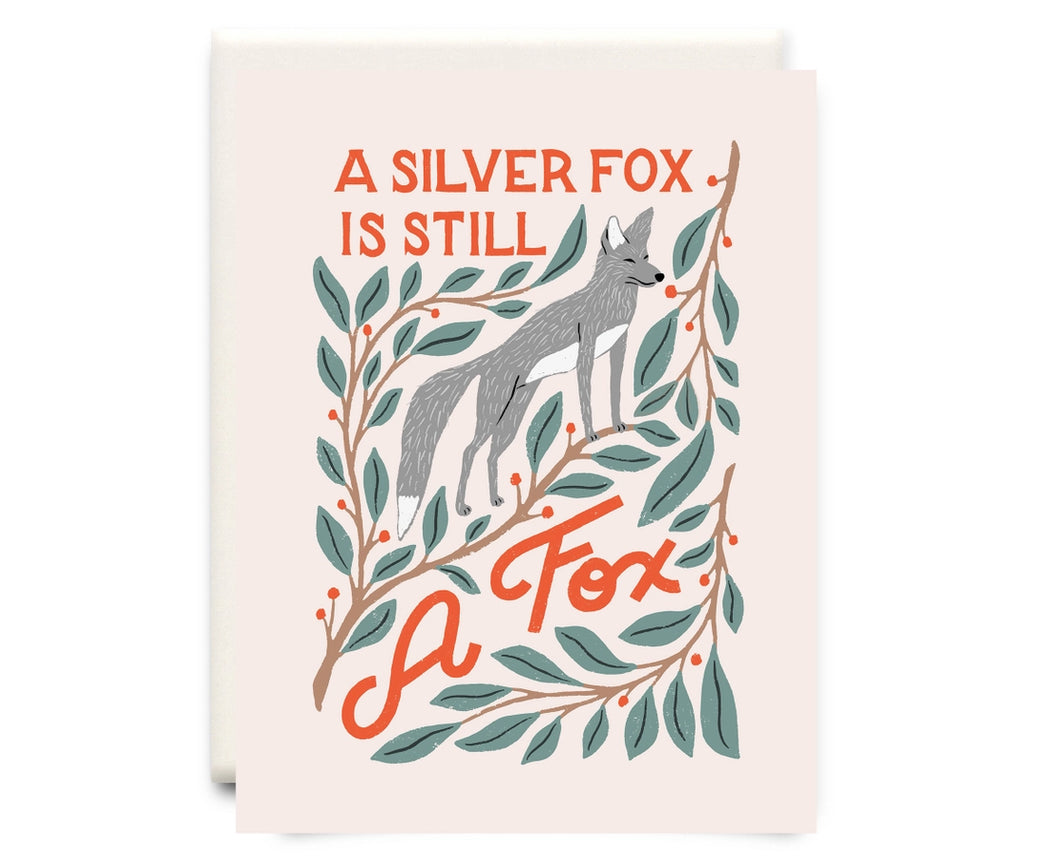 Silver Fox Birthday Card