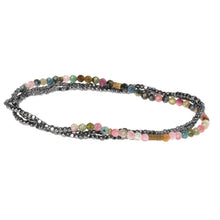 Load image into Gallery viewer, Delicate Stone Necklace/ Bracelet- Tourmaline + Hematite
