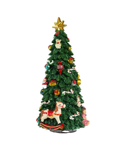 Christmas Tree With Revolving Santa Music Box