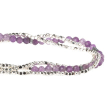 Load image into Gallery viewer, Delicate Stone Necklace/ Bracelet- Amethyst &amp; Silver
