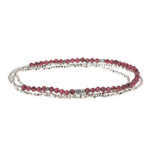 Load image into Gallery viewer, Delicate Stone Necklace/ Bracelet- Garnet + Silver
