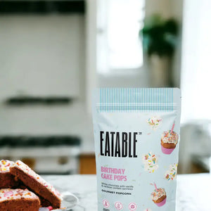 Eatable Birthday Cake Pops - White Chocolate Kettle Corn