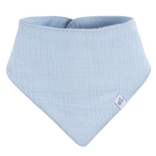 Load image into Gallery viewer, Muslin Bandana Bibs, Blue 4 Pack
