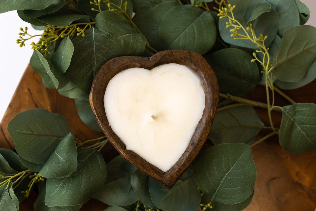 Sweet Heart Carved Bowl Candle