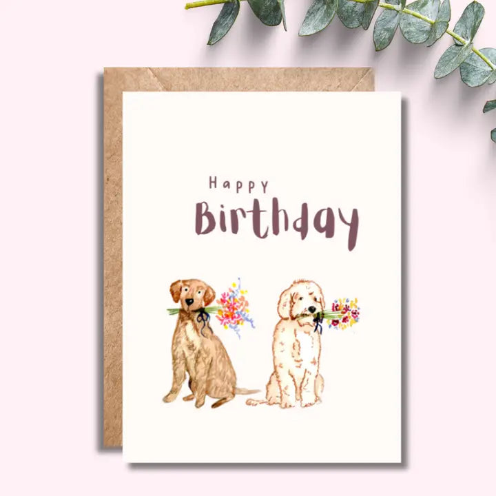 Puppy Birthday Bouquet Card