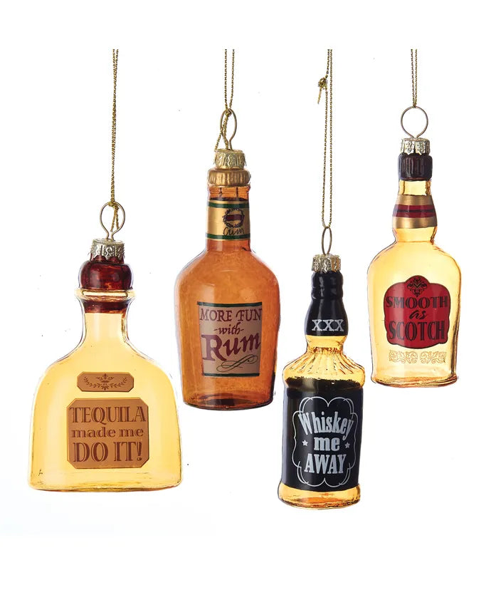 Glass Liquor Bottle Ornament