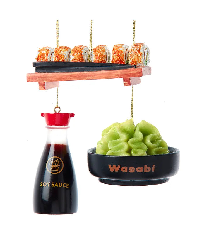 Wasabi, Soy Sauce & Sushi Ornament
