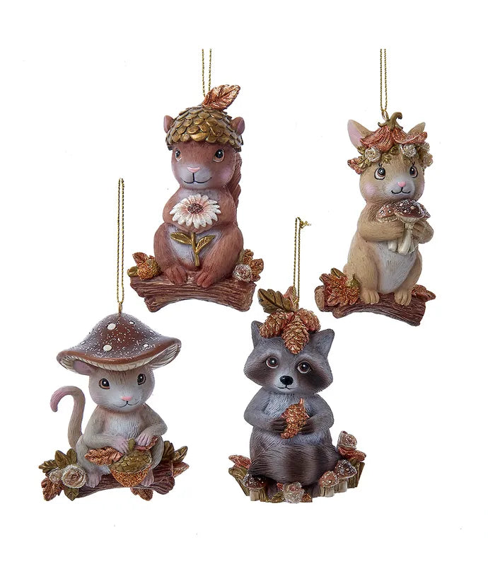 Brown & Copper Forest Animal Ornaments, 4 Assorted