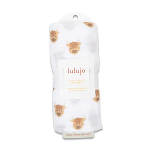Highland Cows Cotton Muslin Swaddle Blanket