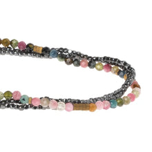 Load image into Gallery viewer, Delicate Stone Necklace/ Bracelet- Tourmaline + Hematite
