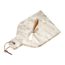 Load image into Gallery viewer, Marble Cheese Board &amp; Knife, White
