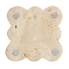 Load image into Gallery viewer, Travertine Coasters w/ Scalloped Edge, Set of 4
