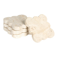 Load image into Gallery viewer, Travertine Coasters w/ Scalloped Edge, Set of 4
