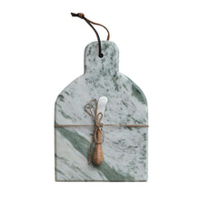 Load image into Gallery viewer, Marble Cheese Board &amp; Knife, Green
