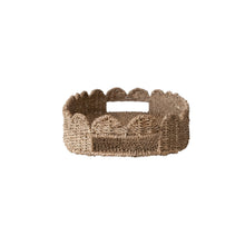 Load image into Gallery viewer, Hand-Woven Bankuan Scalloped Tray with Handles, Natural
