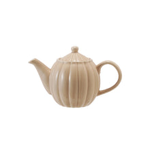 Load image into Gallery viewer, Ribbed Teapot, Cream Glaze

