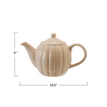 Load image into Gallery viewer, Ribbed Teapot, Cream Glaze
