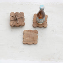 Load image into Gallery viewer, Mango Wood Scalloped Coasters
