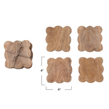 Load image into Gallery viewer, Mango Wood Scalloped Coasters
