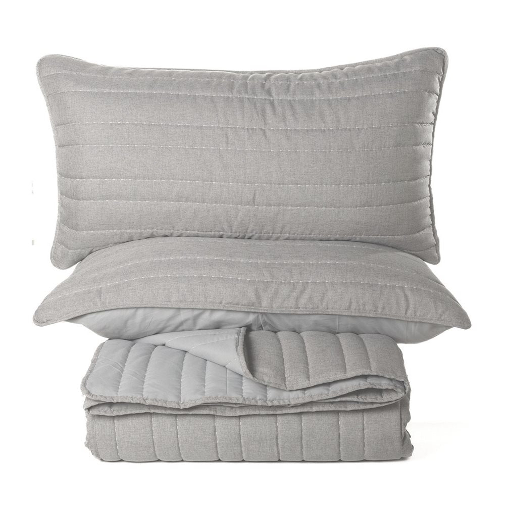 Dumpling Quilt Set, Grey