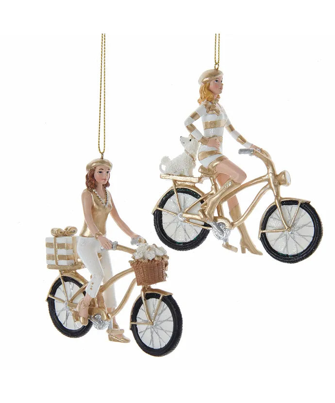 Modern Girl on Bike Ornament
