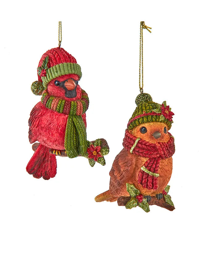 Bundled Up Cardinal Ornament