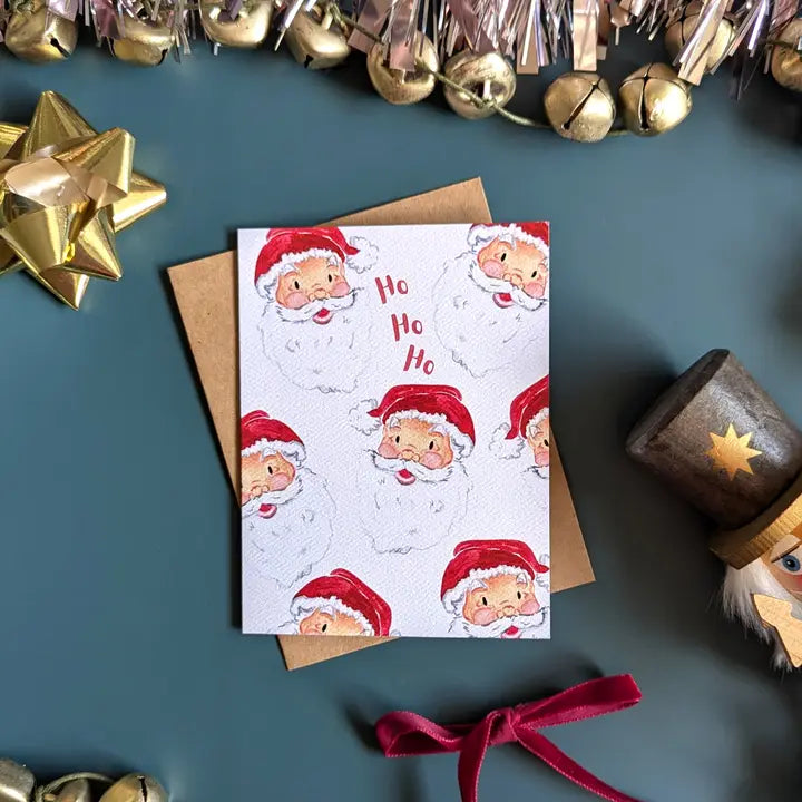 Holiday Smiley Santa Card
