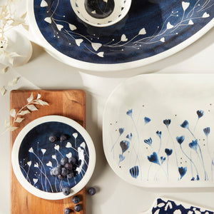 Blue Wildflowers Melamine Appetizer Plates - Set of 4