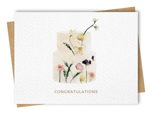 Floral Wedding Cake Card