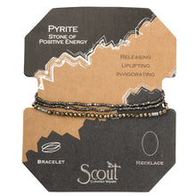 Load image into Gallery viewer, Delicate Stone Necklace/ Bracelet- Pyrite Hematite
