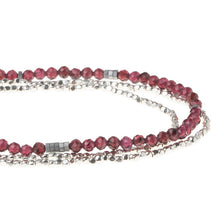 Load image into Gallery viewer, Delicate Stone Necklace/ Bracelet- Garnet + Silver
