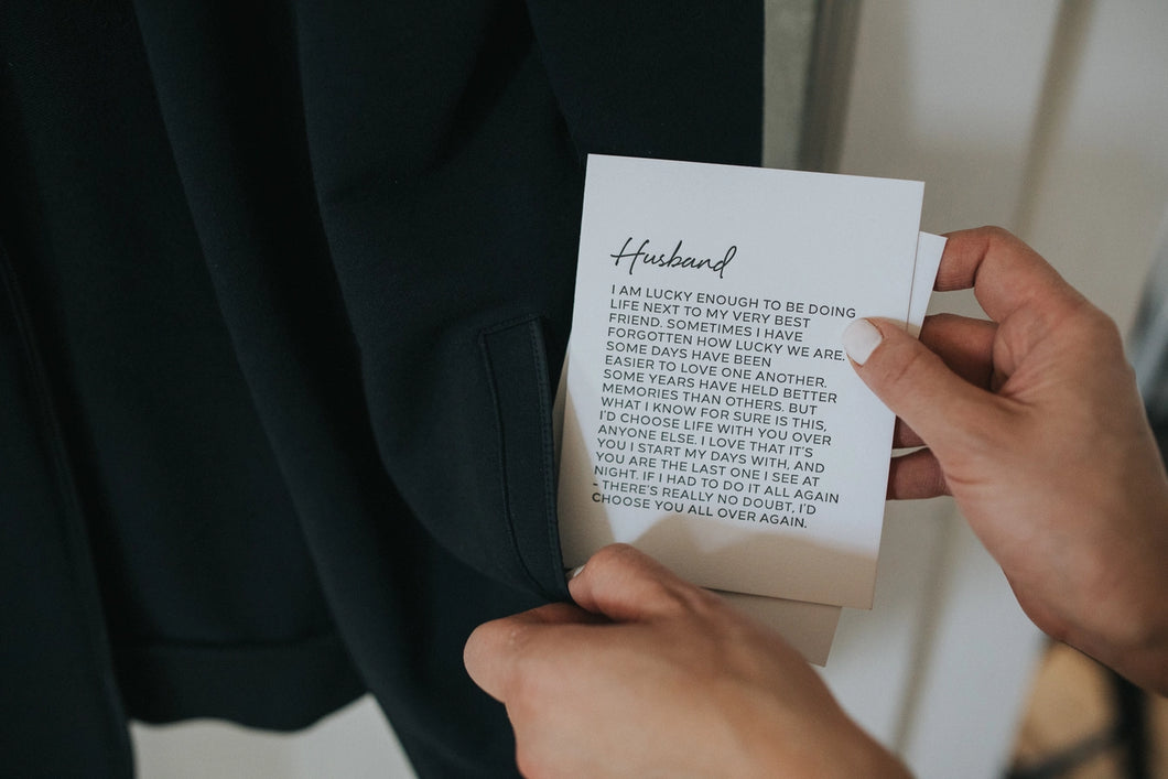 Letter to My Husband Card