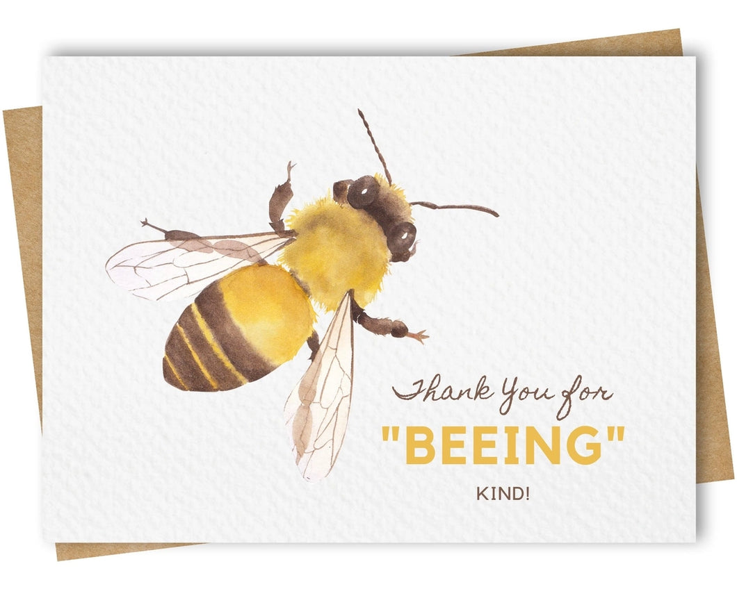 Thank You For Beeing Kind Bee Card