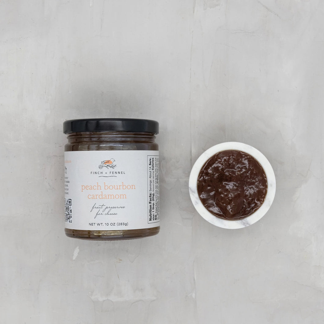 Peach Bourbon Cardamom Fruit Preserve