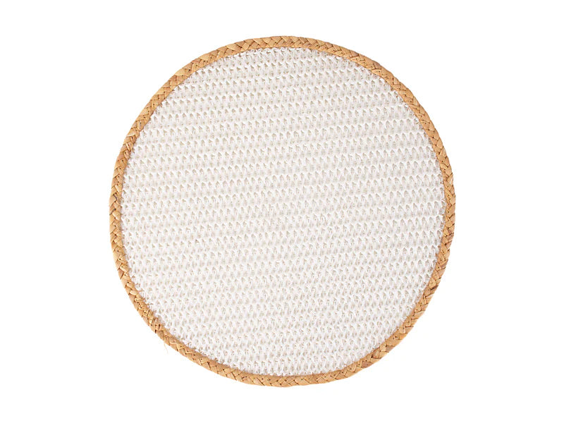 Table Accents Placemat 38cm Round White Natural
