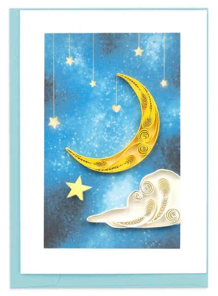 Moon + Stars Quilling Enclosure Card