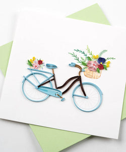 Bicycle & Flower Basket Quilling Card
