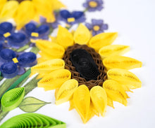 Load image into Gallery viewer, Sunflower Bouquet Quilling Birthday Card
