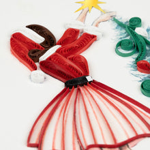 Load image into Gallery viewer, Christmas Lady Quilling Card

