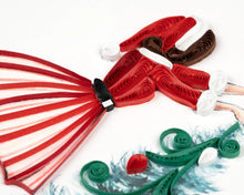 Load image into Gallery viewer, Christmas Lady Quilling Card
