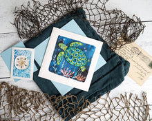 Load image into Gallery viewer, Decorative Sea Turtle Quilling Card
