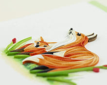 Load image into Gallery viewer, Fox &amp; Cub Quilling Card
