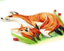 Load image into Gallery viewer, Fox &amp; Cub Quilling Card
