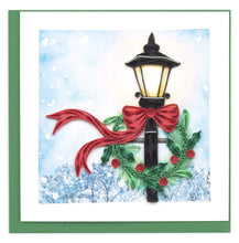 Load image into Gallery viewer, Holiday Lamp Post Quilling Card
