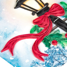 Load image into Gallery viewer, Holiday Lamp Post Quilling Card
