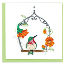 Load image into Gallery viewer, Hummingbird Swing Quilling Card
