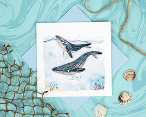 Humpback Whales Quilling Card